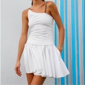 Free People Optic White Gaia Skirt Sz S NWT